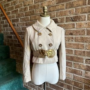 VTG Retro RARE ILGWU Celestial Goddess’s Golden Dueling Lion Belt Blazer Jacket